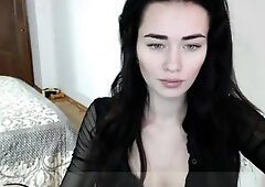 Hot brunette from squirt masturbating on webcam