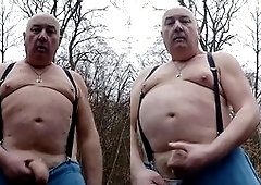Gay outdoor, masturbation cum