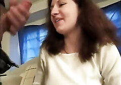 Pretty brunette hair teen honey Scheaffer screws large dick of senior student