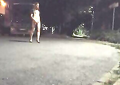 Slutty Cd Bella at the truck stop, stripping and cumming