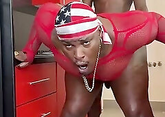 DOMINICAN THUG SHOOTS HUGE LOAD ON DADDYBLACKXXX HUGE BLACK ASS