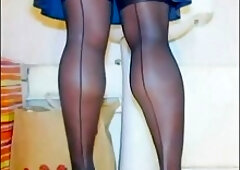 BlueGirl70 Stocking Tops Tease