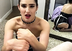 Brunette MILF sucks and fucks a big cock