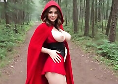 Red Riding Hood Bangs Hard in Forest - Large Melons Large Booty (AI Generated)