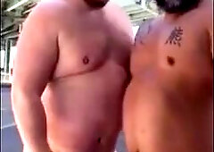 Tormentor and his husband after their exercise in the parking pile