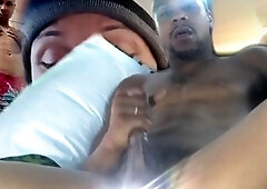 Spandex hood, dl, jizz-shotgun