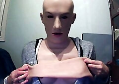 May and Anine Pt4! Removing my silicone female hand gloves and wigging in my pink wig!