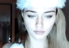 Blonde tight pussy babe solo toy fun in glamour masturbation