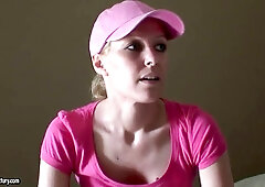 Cute blonde girlie Sophie Moone poses on cam