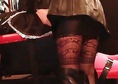 Big booty slave gets his ass toyed with by mistress