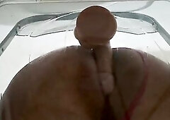 Obese Booty Trans Gwen Tennyson Facesitting and Anal Banged with Creampie throughout Clear Chair for the 1st Time