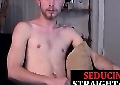 Straight amateurs sucked off and tugged by DILF in threeway