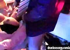 Astonishing party whores screwing hard weenies in public