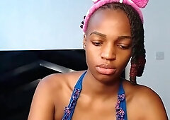 Skinny big tits pretty ebony two teens on cam