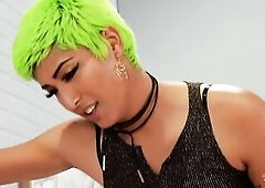 TRANS GALS - Pierce Paris Cums On Pixi Longing's Feet, Then Tastes His Own Cum From 'em