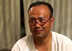 Asian mom horny for two cocks fucking her