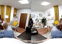 Black Afro Tenant Zaawaadi Suggests Her Ebony Snatch To Pay Rent - Interracial Vr Hot Hotty Vr 360 Porn