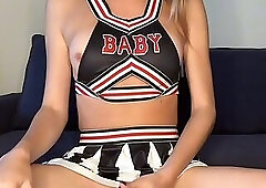 Ladyboy jerks off on couch. Cumshot @ 03:47