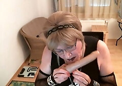 Shemale public blowjob, public toy