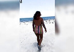 Flashing in the beach show My bazookas and twat