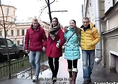 Those boyz always wanted to watch their girlfriends make out and now they lastly do it right in front of their eyes. Wow