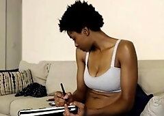 Amateur striptease and Solo masturbation