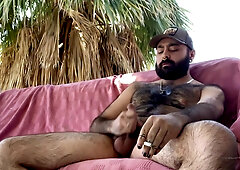 Pup Major Smoking And Jerking Off In Public