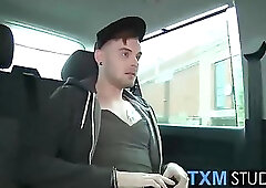 After giving blowjobs Jacob Daniels rides a big uncut dick