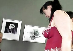 Large booobed golden-haired Cougar German bitch and lascivious brunette hair whore with impressive body suck 2 large ramrods and get banged hard previ