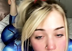 valeriewhitebby - Samus fucks dildo until she cums -