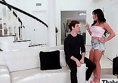 Fucking the ass of big tits and ass TS babysitter