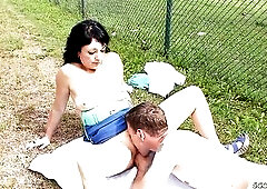 German saggy breasts Aged entice to Outdoor Cheating Sex by Youthful Man with Large Dong after drive in Car - Scout69.com ist die groesste deutschspra