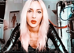 Blonde femdom facesitting in fishnet lingerie