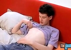 stunning feet twunk strokes off until his thick dick squirts cum