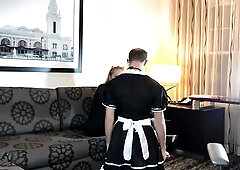 Chap Feminized into Maid then Worships Boss Feet and Sucks Ding-dong