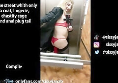 Crossdresser chastity public exhib