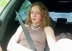 Good Girl Is Sucking His Dick So Good On The Road
