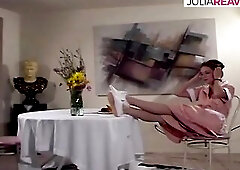 Excited maid groans as that babe bangs her snatch with a banana