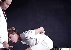 Hot twink punished by kinky elder with bareback ass pounding