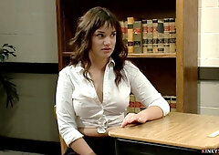 Busty MILF professor whips student