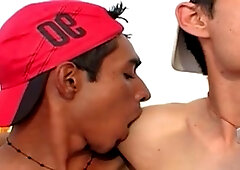 OTB Boyz: Young stiff latin friend striptease at the party