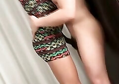 Skinny tranny fucks her boyfriend before taking his bare cock