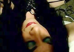 Candy playing with her dildo and cumming