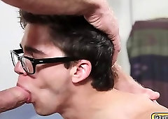 Prophet Colbys dick is a deep throat from will on his knees