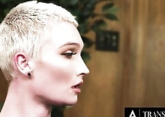 Short Hair Trans Gets Banged Until Cum In Throat