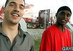Hot white & black gay sex