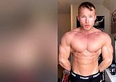 Muscle College Jock Flexing Big Cock