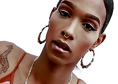 Horny TS Dazia enjoys masturbation