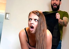 Sporty hottie Gia Derza fucked good by a tattooed fat guy