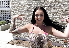 Payton Preslee use her giant titties and her sloppy throat to drain my balls